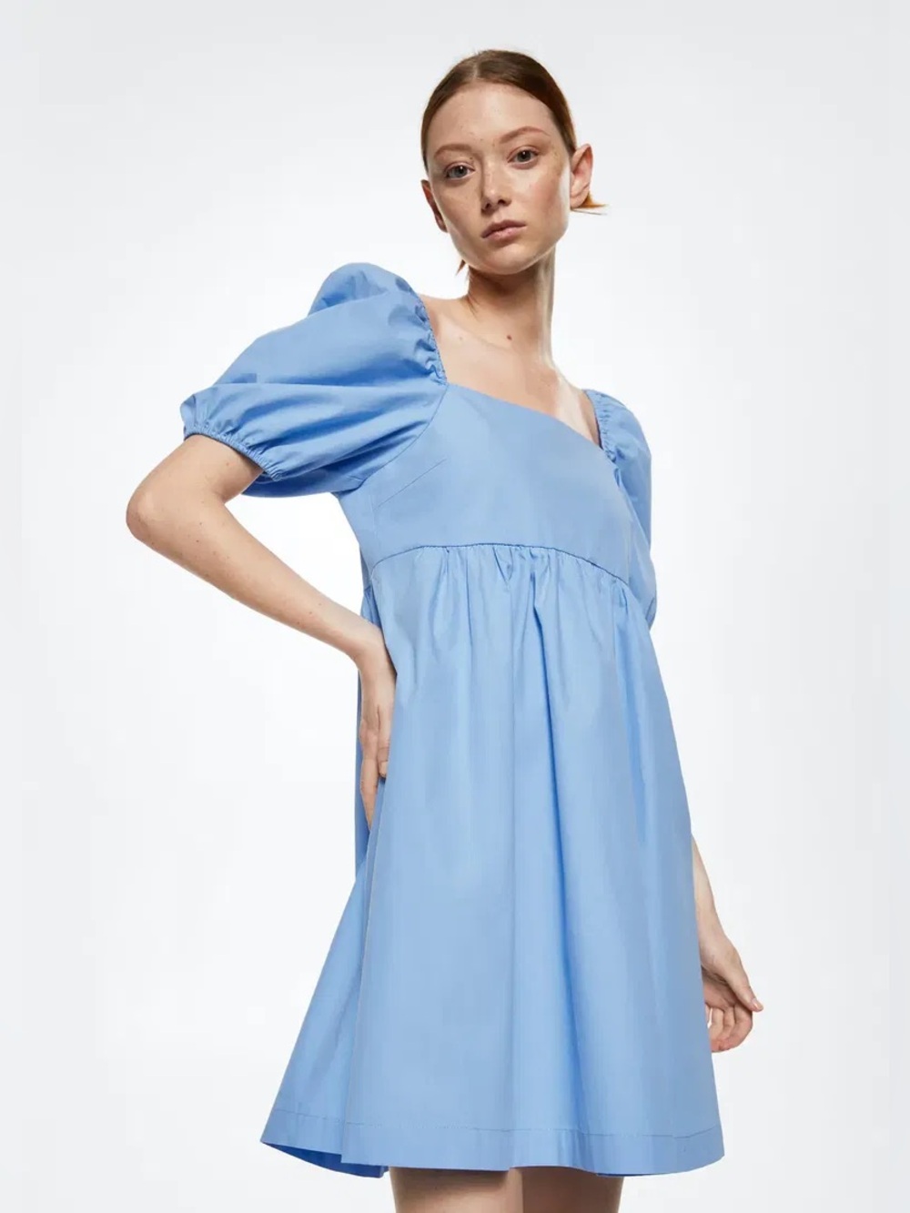 NWT Mango Puffed Sleeves Cotton Dress